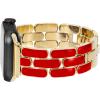 Anne Klein Fashion Bracelet for Apple Watch, Secure, Adjustable, Apple Watch Replacement Band, Fits Most Wrists(Red/Gold)