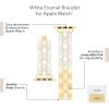 Anne Klein Fashion Bracelet for Apple Watch, Secure, Adjustable, Apple Watch Replacement Band, Fits Most Wrists(White/Gold)