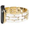 Anne Klein Fashion Bracelet for Apple Watch, Secure, Adjustable, Apple Watch Replacement Band, Fits Most Wrists(White/Gold)