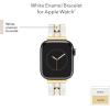 Anne Klein Fashion Bracelet for Apple Watch, Secure, Adjustable, Apple Watch Replacement Band, Fits Most Wrists(White/Gold)