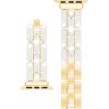 Anne Klein Fashion Bracelet for Apple Watch, Secure, Adjustable, Apple Watch Replacement Band, Fits Most Wrists(White/Gold)