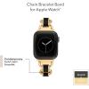 Anne Klein Fashion Chain Bracelet for Apple Watch, Secure, Adjustable, Apple Watch Replacement Band, Fits Most Wrists(Black and Gold)