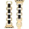 Anne Klein Fashion Chain Bracelet for Apple Watch, Secure, Adjustable, Apple Watch Replacement Band, Fits Most Wrists(Black and Gold)