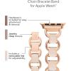 Anne Klein Fashion Chain Bracelet for Apple Watch, Secure, Adjustable, Apple Watch Replacement Band, Fits Most Wrists(Blush and Rose Gold)
