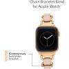 Anne Klein Fashion Chain Bracelet for Apple Watch, Secure, Adjustable, Apple Watch Replacement Band, Fits Most Wrists(Blush and Rose Gold)