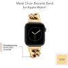 Anne Klein Fashion Chain Bracelet for Apple Watch, Secure, Adjustable, Apple Watch Replacement Band, Fits Most Wrists(Gold)