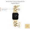 Anne Klein Fashion Chain Bracelet for Apple Watch, Secure, Adjustable, Apple Watch Replacement Band, Fits Most Wrists(Gold with Charms)