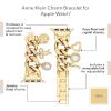 Anne Klein Fashion Chain Bracelet for Apple Watch, Secure, Adjustable, Apple Watch Replacement Band, Fits Most Wrists(Gold with Charms)