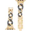 Anne Klein Fashion Chain Bracelet for Apple Watch, Secure, Adjustable, Apple Watch Replacement Band, Fits Most Wrists(Gold/Black)