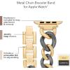Anne Klein Fashion Chain Bracelet for Apple Watch, Secure, Adjustable, Apple Watch Replacement Band, Fits Most Wrists(Gold/Black)