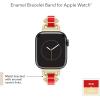 Anne Klein Fashion Chain Bracelet for Apple Watch, Secure, Adjustable, Apple Watch Replacement Band, Fits Most Wrists(Gold/Red)