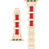 Anne Klein Fashion Chain Bracelet for Apple Watch, Secure, Adjustable, Apple Watch Replacement Band, Fits Most Wrists(Gold/Red)