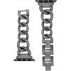 Anne Klein Fashion Chain Bracelet for Apple Watch, Secure, Adjustable, Apple Watch Replacement Band, Fits Most Wrists(Gunmetal Gray with Crystals)