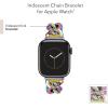 Anne Klein Fashion Chain Bracelet for Apple Watch, Secure, Adjustable, Apple Watch Replacement Band, Fits Most Wrists(Iridescent Rainbow)