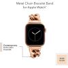 Anne Klein Fashion Chain Bracelet for Apple Watch, Secure, Adjustable, Apple Watch Replacement Band, Fits Most Wrists(Rose Gold)