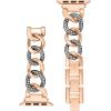 Anne Klein Fashion Chain Bracelet for Apple Watch, Secure, Adjustable, Apple Watch Replacement Band, Fits Most Wrists(Rose Gold/Dark Gunmetal Grey)