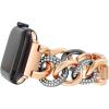 Anne Klein Fashion Chain Bracelet for Apple Watch, Secure, Adjustable, Apple Watch Replacement Band, Fits Most Wrists(Rose Gold/Dark Gunmetal Grey)