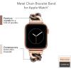 Anne Klein Fashion Chain Bracelet for Apple Watch, Secure, Adjustable, Apple Watch Replacement Band, Fits Most Wrists(Rose Gold/Dark Gunmetal Grey)