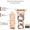 Anne Klein Fashion Chain Bracelet for Apple Watch, Secure, Adjustable, Apple Watch Replacement Band, Fits Most Wrists(Rose Gold/Dark Gunmetal Grey)