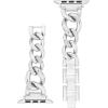 Anne Klein Fashion Chain Bracelet for Apple Watch, Secure, Adjustable, Apple Watch Replacement Band, Fits Most Wrists(Silver)