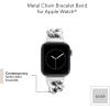 Anne Klein Fashion Chain Bracelet for Apple Watch, Secure, Adjustable, Apple Watch Replacement Band, Fits Most Wrists(Silver)