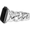 Anne Klein Fashion Chain Bracelet for Apple Watch, Secure, Adjustable, Apple Watch Replacement Band, Fits Most Wrists(Silver)