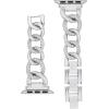 Anne Klein Fashion Chain Bracelet for Apple Watch, Secure, Adjustable, Apple Watch Replacement Band, Fits Most Wrists(Silver with Crystals)