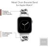 Anne Klein Fashion Chain Bracelet for Apple Watch, Secure, Adjustable, Apple Watch Replacement Band, Fits Most Wrists(Silver with Crystals)