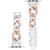 Anne Klein Fashion Chain Bracelet for Apple Watch, Secure, Adjustable, Apple Watch Replacement Band, Fits Most Wrists(Silver/Rose Gold)