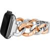 Anne Klein Fashion Chain Bracelet for Apple Watch, Secure, Adjustable, Apple Watch Replacement Band, Fits Most Wrists(Silver/Rose Gold)