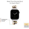 Anne Klein Fashion Chain Bracelet for Apple Watch, Secure, Adjustable, Apple Watch Replacement Band, Fits Most Wrists(Two Tone)