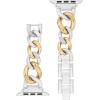 Anne Klein Fashion Chain Bracelet for Apple Watch, Secure, Adjustable, Apple Watch Replacement Band, Fits Most Wrists(Two Tone)