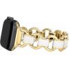 Anne Klein Fashion Chain Bracelet for Apple Watch, Secure, Adjustable, Apple Watch Replacement Band, Fits Most Wrists(White/Gold)