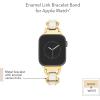 Anne Klein Fashion Chain Bracelet for Apple Watch, Secure, Adjustable, Apple Watch Replacement Band, Fits Most Wrists(White/Gold)