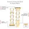 Anne Klein Fashion Chain Bracelet for Apple Watch, Secure, Adjustable, Apple Watch Replacement Band, Fits Most Wrists(White/Gold)