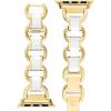 Anne Klein Fashion Chain Bracelet for Apple Watch, Secure, Adjustable, Apple Watch Replacement Band, Fits Most Wrists(White/Gold)