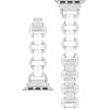 Anne Klein Fashion Chain Bracelet for Apple Watch, Secure, Adjustable, Apple Watch Replacement Band, Fits Most Wrists(White/Silver)