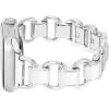 Anne Klein Fashion Chain Bracelet for Apple Watch, Secure, Adjustable, Apple Watch Replacement Band, Fits Most Wrists(White/Silver)