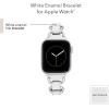 Anne Klein Fashion Chain Bracelet for Apple Watch, Secure, Adjustable, Apple Watch Replacement Band, Fits Most Wrists(White/Silver)