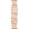 Anne Klein Leather Fashion Band for Apple Watch Secure, Adjustable, Apple Watch Band Replacement, Fits Most Wrists(Beige – Scrunchie)