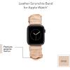Anne Klein Leather Fashion Band for Apple Watch Secure, Adjustable, Apple Watch Band Replacement, Fits Most Wrists(Beige – Scrunchie)