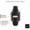 Anne Klein Leather Fashion Band for Apple Watch Secure, Adjustable, Apple Watch Band Replacement, Fits Most Wrists(Black)