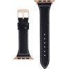 Anne Klein Leather Fashion Band for Apple Watch Secure, Adjustable, Apple Watch Band Replacement, Fits Most Wrists(Black)