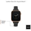Anne Klein Leather Fashion Band for Apple Watch Secure, Adjustable, Apple Watch Band Replacement, Fits Most Wrists(Black)