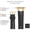 Anne Klein Leather Fashion Band for Apple Watch Secure, Adjustable, Apple Watch Band Replacement, Fits Most Wrists(Black Croc/Gold)