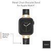 Anne Klein Leather Fashion Band for Apple Watch Secure, Adjustable, Apple Watch Band Replacement, Fits Most Wrists(Black Croc/Gold)