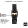 Anne Klein Leather Fashion Band for Apple Watch Secure, Adjustable, Apple Watch Band Replacement, Fits Most Wrists(Black/Gold)