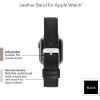 Anne Klein Leather Fashion Band for Apple Watch Secure, Adjustable, Apple Watch Band Replacement, Fits Most Wrists(Black/Silver)