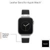 Anne Klein Leather Fashion Band for Apple Watch Secure, Adjustable, Apple Watch Band Replacement, Fits Most Wrists(Black/Silver)