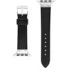 Anne Klein Leather Fashion Band for Apple Watch Secure, Adjustable, Apple Watch Band Replacement, Fits Most Wrists(Black/Silver)